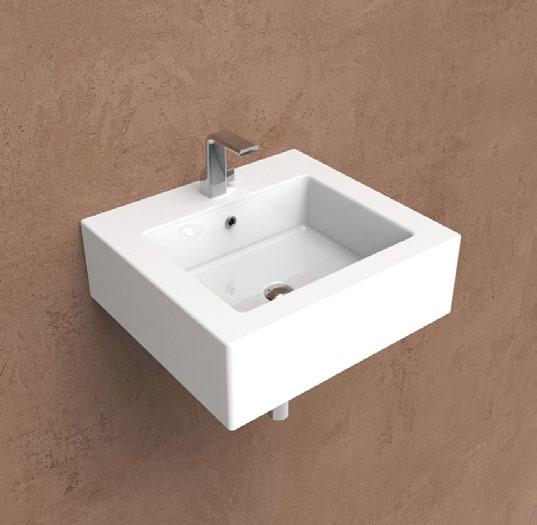 5052 Acquagrande 60 Countertop - wall hung basin 60 cm with overflow arranged for three holes tap Couple brackets (AQ04) Bracket with towel holder (STUB60) Compono System benches (CSM90 - CSP135L)