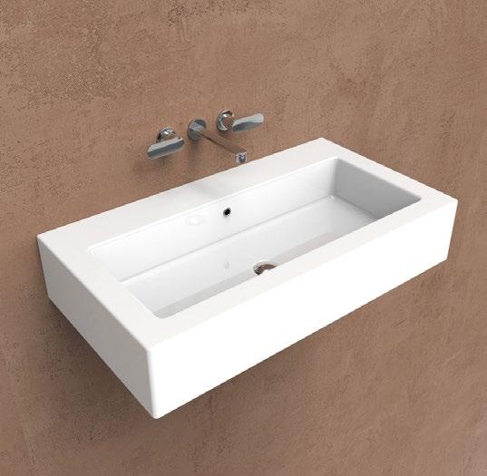 5051 Acquagrande Countertop - wall hung basin cm with overflow arranged for seven holes tap Couple brackets (AQ04) Bracket with towel holder (STUB) Fixing kit for wall (9002) Package