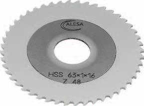 Circular saws HSS TiN, coarse tooth, DIN 1838 curved tooth type B/Bw, hollow ground 6140 +0.3 0 H7 ± 0.02 Circular saw lades DIN Pitch Toothform 6140.0556 50 0.50 13 48 3.3 B 6140.0561 50 1.