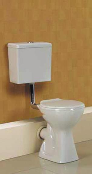COMFORT PRODUCTS LOW LEVEL ELEVATED PAN A traditional low level style elevated pan with a choice of either a water saving 6/3 dual flush cistern or a 6 litre single flush lever cistern.