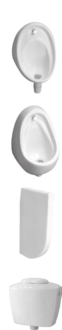 COMMERCIAL PRODUCTS YELLOW SECTION WALL HUNG URINAL Includes on pair wall hanger brackets Top or back (over the rim)and back inlet options available Waste connector, spreader and pipework kits