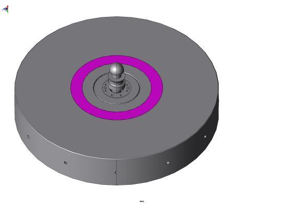 There are magnets in bottom of the flywheel and beneath the flywheel in order to reduce the weight of the flywheel by the magnetic repulsion, i.e. the passive type magnetic assist system.