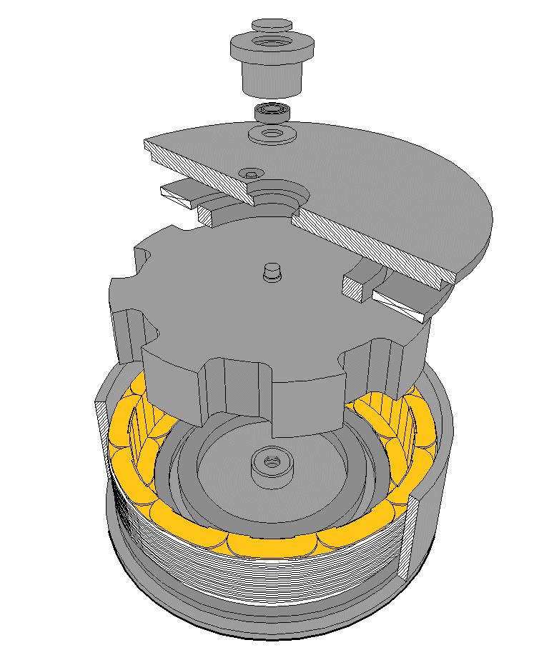 Integrated Motor/Generator/Flywheel Magnetic bearing integrated into field circuit Ball bearings