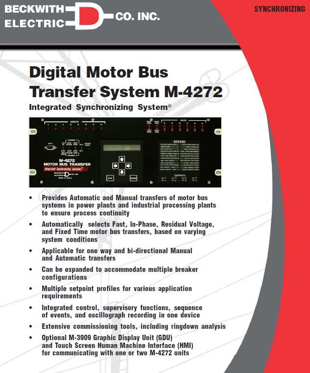 Beckwith Digital Motor Bus Transfer System (MBTS) This is an interruption protection scheme not a voltage sag ride-through solution.