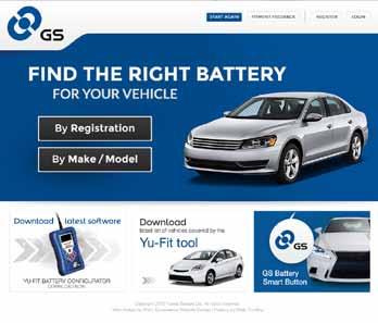 To register you must first download the GS Yu-Fit application suite using the link at the foot of the GS Workshop battery finder web site located at http://batterylookup.gs-battery.