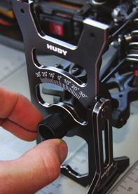 SETTING UP THE HUDY SYSTEM THE HUDY Setup System enables you to measure and adjust the track width, camber and camber rise, caster, toe, steering throw symmetry and tweak on your car.