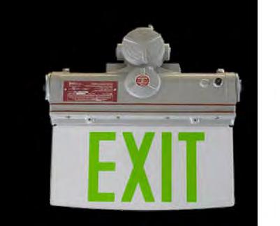 HLEX Series LED Features Hazardous Location LED Exit Sign Red or green legend Single or dual panel edge lit design LED light source- 25 year life expectancy Maximum 3 watts power consumption Fully