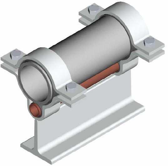 CLAMPED PIPE SHOE for trace heating EME-CS5 (1 8 ) Designed to retain simultaneously product tubing and accessory heating tube.