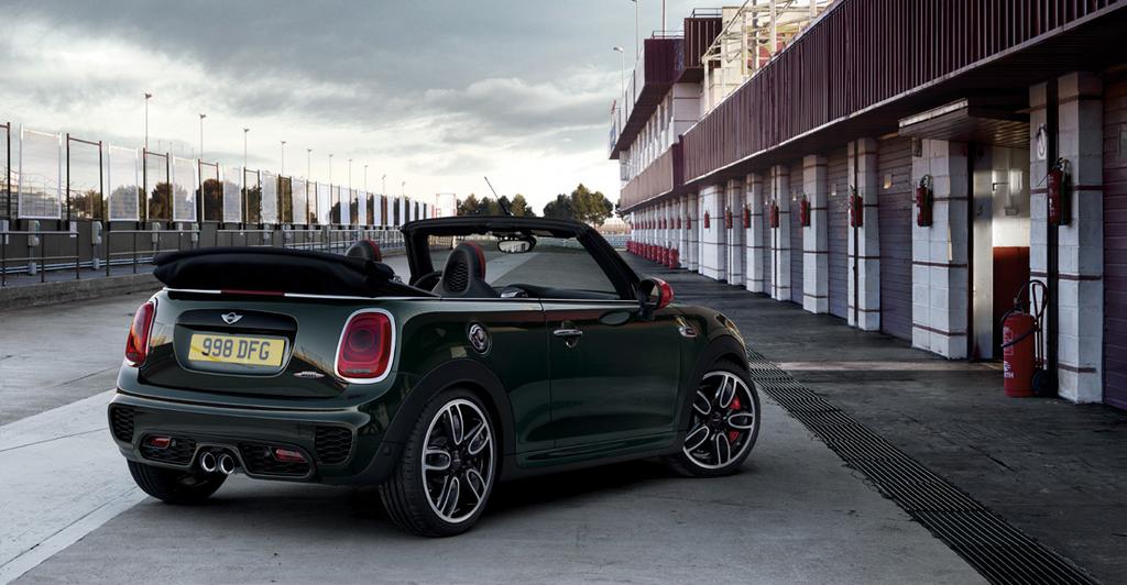 POWERFUL FEELING. THE MINI JOHN COOPER WORKS CONVERTIBLE. Driving with the top down has never felt so powerful with the MINI John Cooper Works Convertible.