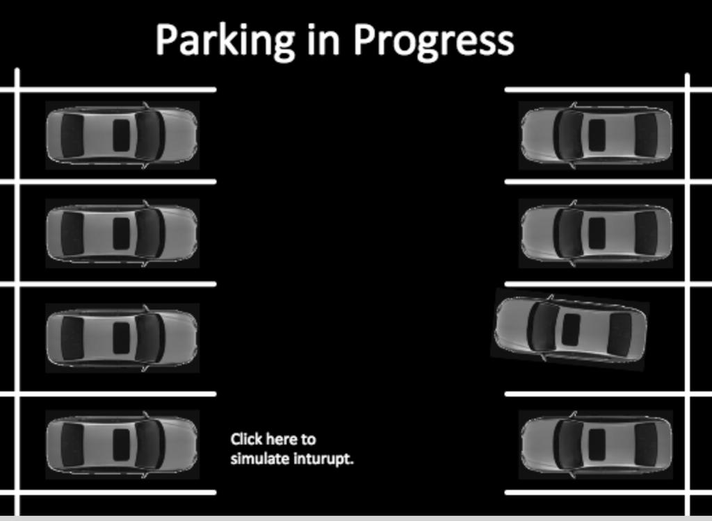 Figure x.3 HMI shows the parking progress on screen.