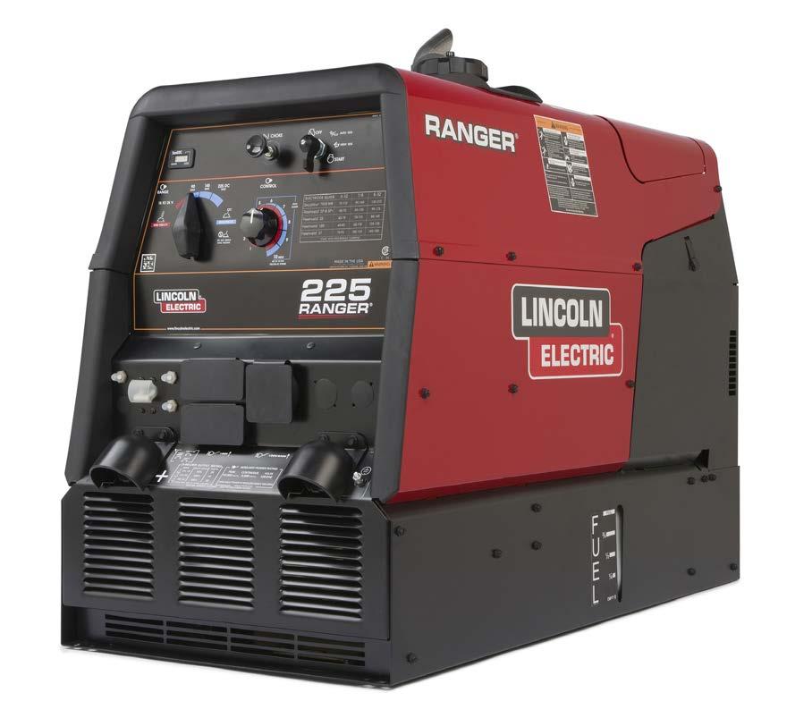 ARM YOURSELF WITH THE RIGHT WELDER Ranger 225 Shown: Ranger 225 (K2857-1) KEY FEATURES The Ranger 225 is a multi-process, engine-driven welder designed for a variety of processes stick, TIG, MIG or