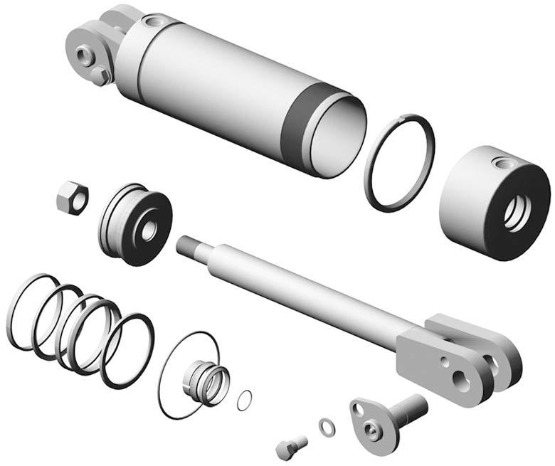 Cylinders New Holland TM -90 Case MXM -90, / x x / Lift cylinder Barrel Lock ring Open cap Lock
