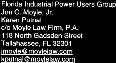 us Office of the General Counsel Jennifer Crawford Suzanne Brownless 2540 Shumard Oak Blvd Tallahassee, FL 32399-0850 jcrawfor@ psc.state.fl.us sbrownle@ psc.state. fl. us George Cavros, Esq.