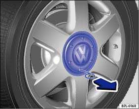 Hubcaps Fig. 159 Pulling the hubcap off. Fig. 160 Twisting the hubcap off. Please first read and note the introductory information and heed the WARNINGS.
