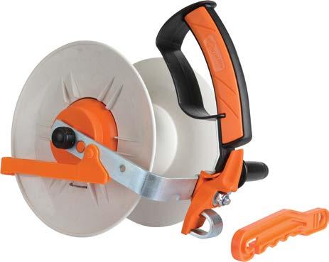 Impact resistant reel guide for tangle free operation.