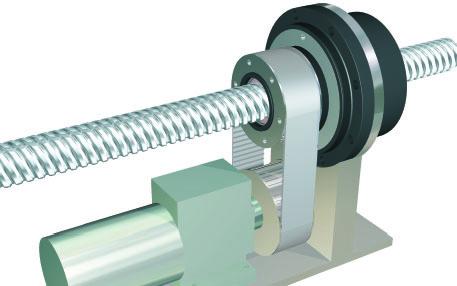 Rotating nut Concept The nut rotates inside bearings and moves along the fi xed long lead screw shaft.