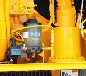control of all crane movements, with vibration joysticks for slewing gear and winch operation, electronic pilot control Slewing system changeable from open to hydraulically locked as standard, thus