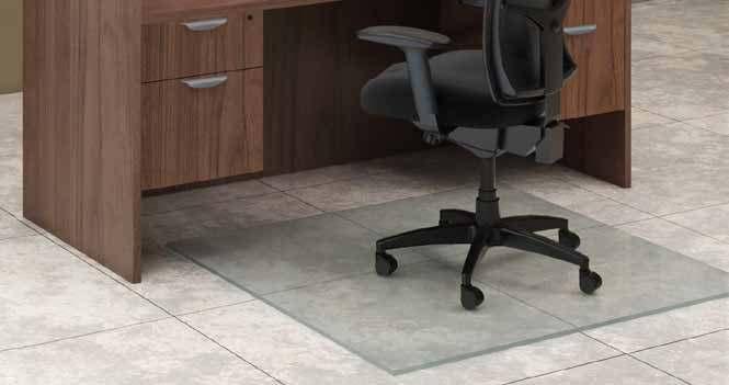 Soft wheel casters recommended for optimum performance. Model No. GFMRC4450 44 x 50 1/4 tempered glass 1 radiused corner. 2 year limited warranty. List $270 Accessories Every Chair Needs a Chairmat!
