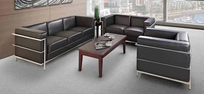 Bonded Leather Black Sofa 9683 70 W x 29 D x 32 H List: $1425 Loveseat 9682 50 W x 29 D x 32 H