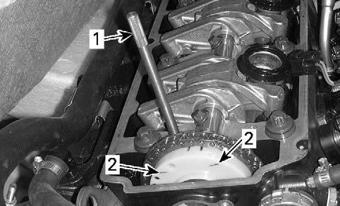 Position cylinder 3 at TDC as follows: 4.1 Continue to rotate drive shaft counterclockwise until TDC is found 4.2 Slightly rotate clockwise to overcome friction (± 1/4 turn). 4.3 Rotate counterclockwise until cylinder 3 reaches TDC.