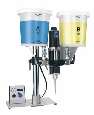 MIXPAC PAM System DX Series DXBG Table-Top Dispenser The PAM DXBG table-top dispenser is a versatile and low-cost dispensing system for a wide range of low viscosity 2-component materials.