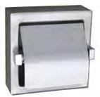 (Shown) ML 6 B: Polished Stainless Steel Holds two standard toilet rolls 52 100 152 152 Double Toilet Roll Holder 356 /Specify ML 260 & ML 261 Series Body, 0.