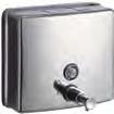 Stainless Steel Soap Dispensers /Specify ML 600 & ML 600 W, 0.8mm Thick ML 600: (Shown) ML 600 W: White Powder Coat 71 52 Horizontal Soap Dispenser ML 602 AR, 0.