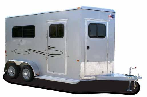 It comes standard with a 12 straight-wall tack area with access in the v-nose, an escape door in