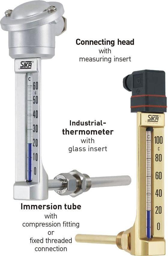 Device description KombiTemp 1 Device description The KombiTemp combines the functions of a SIKA industrial thermometer and an electrical temperature sensor.