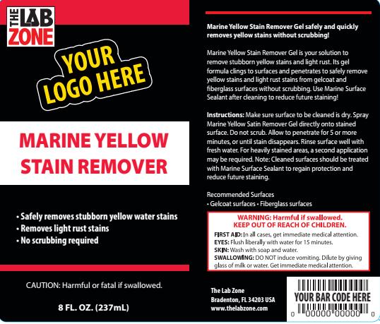 Marine Yellow Stain Remover Gel Marine Yellow Stain Remover Gel safely and quickly removes yellow stains without scrubbing!