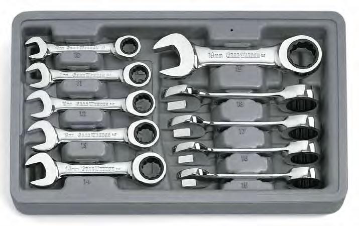 WRENCHES Stubby Ratcheting Wrench 9520D - 10 Pc.