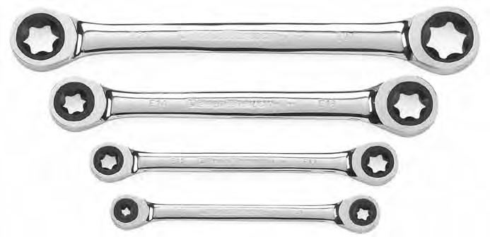 S-Shape Reversible Double Box Ratcheting Wrench Set SAE 85326 3/8" x 7/16" S-Shape Ratcheting Wrench 85334 1/2" x 9/16" S-Shape Ratcheting