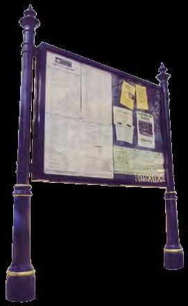 allows towns and councils to change and display up-to-date local information aluminium display case frame & door KINGSTON Column-Mounted Display Case toughened glass & seal protects from dust & damp