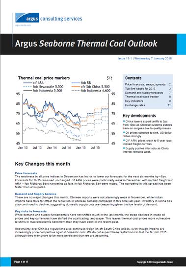 demand, supply and prices of key thermal and