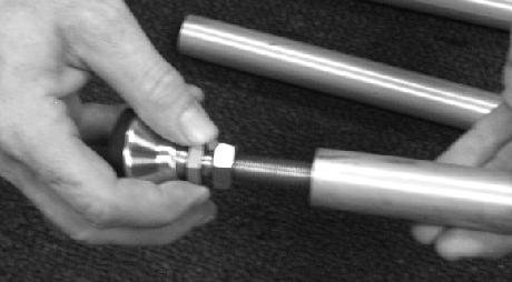 Insert the casters into the socket on the bottom of the individual leg tubes (Fig. 3)