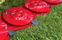 DISC MOWER DISC MOWER PRODUCT OVERVIEW 8', 9' and 10' mowers Category II 65 to 95 hp required FEATURES Up to 16 blades Hot forged steel round discs Double spring shock absorbers OPTIONS 540 or 1000