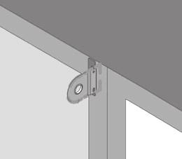 2 Place an intermediate bracket at the intermediate point, ensuring the outside face of the intermediate
