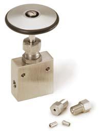 26403 Dual Stem Three Way Valve for HPLC, /6" Fittings, /4-28, Stainless Steel, Includes Nuts and Ferrules ea.