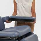 Positioning and removing the arm rests Positioning the arm rests The arm rests can be raised and lowered according to patient and nurse needs.