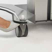 Using the brakes The chair casters can be locked and unlocked by activating the toe-down