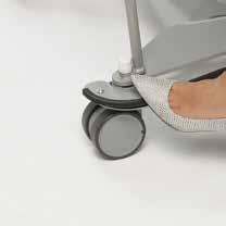 The brakes can be accessed from the front, rear or side of the chair.