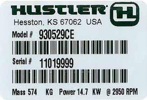 GENERAL INFORMATION This manual applies to the following Hustler Turf Equipment equipment lines: Hustler Raptor To The New Owner The purpose of this manual is to assist owners and operators in