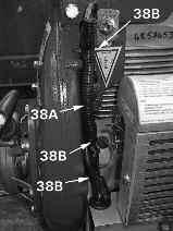 Use the clamp (R-409), screw & lock washer (R-408) to attach the ignition cable on the fan cowl of the MARK-3 just above the