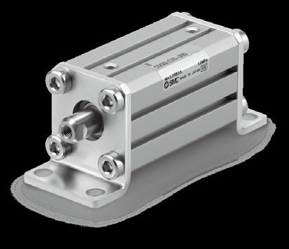 Series CQS Compact Cylinder Reduction of installation space dded compact type foot brackets. Compact foot bracket has the same width as the cylinder.