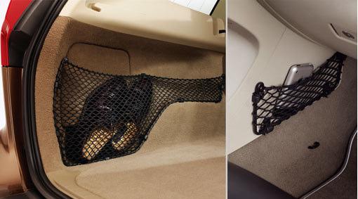Net Pocket Kit Kit with three mesh pockets, two for the side panel in the cargo compartment and one for the tunnel console in the passenger compartment.