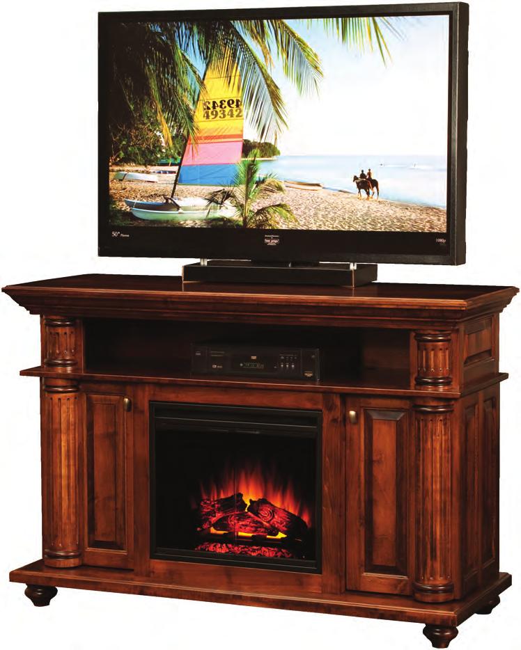 Fireplace Insert Large TV component shelf: 7 H x 44½ W opening Unique swing-out