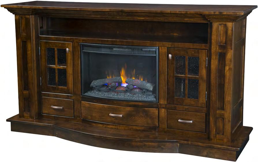 DELGADO DELGADO FIREPLACE Entertainment Center CWP-DEFPE-26CF 76½ W x 26½ D x 41½ H Shown In: Brown Maple with Rich Tobacco stain (FC-228/OCS-228) Classic Flame 26