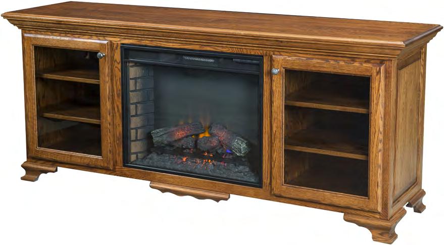 MISSION MADISON FIREPLACE Entertainment Center CWP-MAFPE-28 77¼ W x 21 D x 32½ H Shown In: Oak with New Carrington stain (FC-N3173) 28 Classic Flame fireplace insert Side Compartments: 18 W with 2