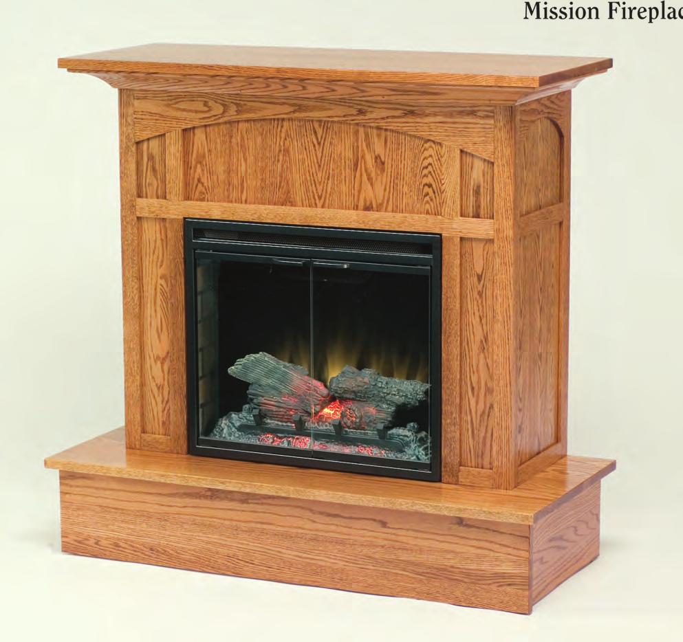 MISSION FIREPLACE MISSION 23 Insert: Wall Unit MISFP23 43 W x 18½ D x 41¼ H 23 Insert: Corner Unit MISFP23C 50 W x 26½ D x 41 H 36 Wall Space 33 Insert: Wall Unit MISFP33 59 W x 22½ D x 48 H 33