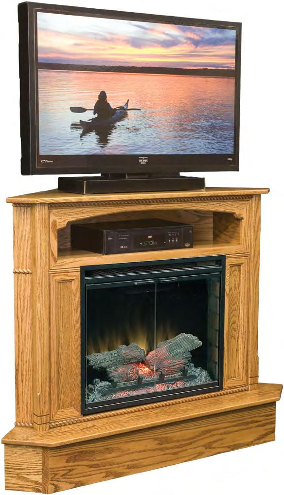 WEST LAKE WEST LAKE FIREPLACE with Component Shelf 23 Insert: Corner Unit WLAFP23-C 50 W x 25 D x 40 H 36 Wall Space Shown In: Oak with